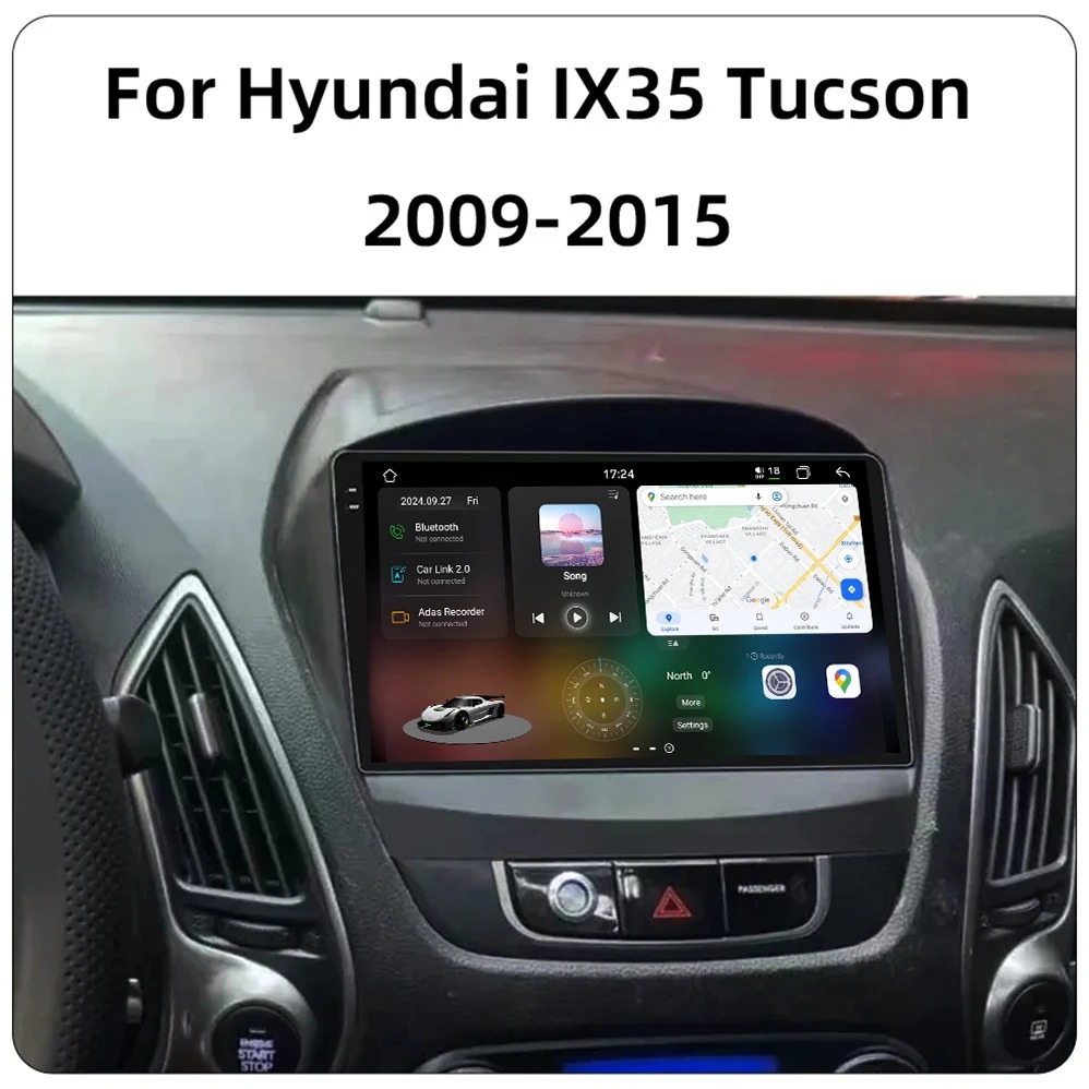 Android Auto Radio for  Tucson IX35 2009-2015   Carplay 4G WIFI  Navigation Head Unit